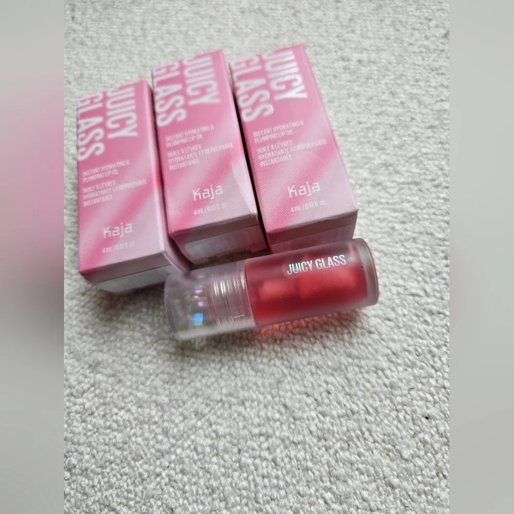 NEW! Kaja Juicy Glass Lip Gloss, Rose Hip Spritz- Rose Pink, .13oz, BUNDLE OF 3!